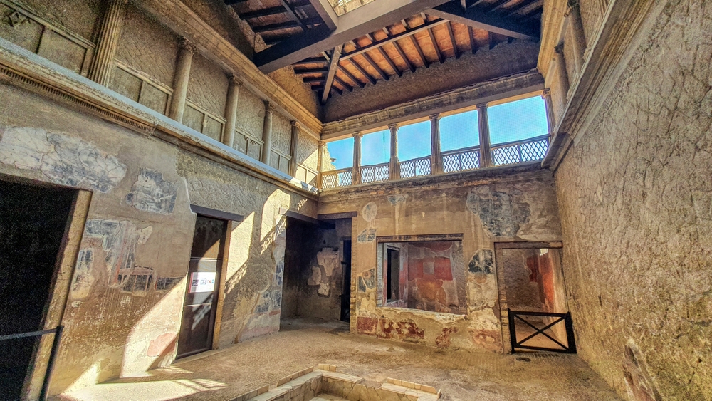 Preserved interior of a house in Herculaneum